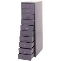 Décoshop26 - Büroschrank mit Schubladen 110 x 28 x 41 cm 10 Schubladen dunkelgrauer Stahl 04_0008256
