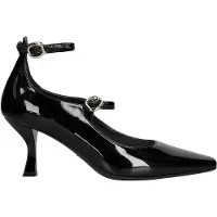 Marc Ellis Damenschuhe mit Absatz aus echtem Leder, elegante Mary Jane-Schuhe, schwarz