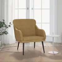 vidaXL Klassische Sessel Braun 63x76x80 cm Samt Neu5627538 - Fernseh- & Relaxsessel