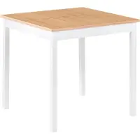 Beliani Esszimmertisch Helle Eiche Gummibaumholz MDF Kiefernholz Beine 80 x 80 cm Quadratisch Kleiner Küchentisch Esszimmermöbel Wohnzimmermöbel