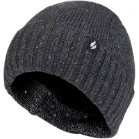 Heat Holder Mens Thermal Chunky Beanie Hut | | Heatweaver Fleece-Futter - Denim