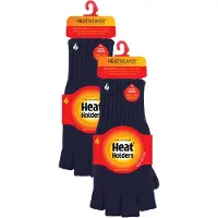 Heat Holder Herren Fingerlose Handschuhe mit thermischem Fleece-Innenfutter