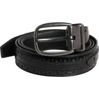 Dolce&Gabbana Schwarz Braun Leder Klassischer Metallverschluss Gürtel