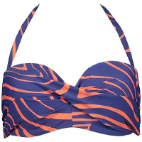 Buffalo Bikini-Oberteil in Dunkelblau/ Orange - 42E-Cup