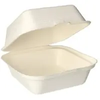 Papstar Hamburger-Boxen, Zuckerrohr "pure" 8 cm x 14 cm x 15 cm 500 Stück