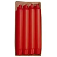 Papstar Kronkerzen rot, 2,4 cm Durchmesser, 20 cm hoch, Stearin | Papptray (8 Stück)