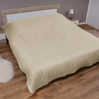 Bestlivings Bett- und Sofaüberwurf - Tagesdecke - 220cm x 240cm - Creme