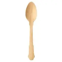 Papstar Kaffeelöffel Holz "pure" 12 cm, Vintage-Design | Beutel (6 Stück)