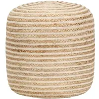 Décoshop26 - Handgefertigter Pouf/Fußhocker 40 x 45 cm geflochtenes Juteseil braun DEC029966