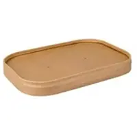 Papstar Deckel für Verpackungsbecher, Pappe rechteckig 2 cm x 17,3 cm x 12,3 cm braun 300 Stück