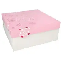 Papstar Tortenkartons, mit Deckel, Pappe eckig 30 cm x 30 cm x 13 cm weiß/rosa "Lovely Flowers" 60 Stück