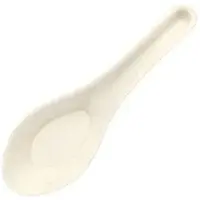 Papstar Fingerfood Löffel Zuckerrohr "pure" 14,5 cm, Asia-Design | Schrumpffolie (50 Stück)
