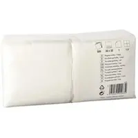 Papstar Starpak 500 Servietten, 1-lagig 1/4-Falz 32 cm x 32 cm weiss | Folie (500 Stück)