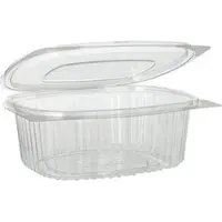 Papstar Starpak 50 Feinkost- und Salatschalen mit Klappdeckel, R-PET glasklar oval