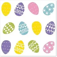 Papstar Servietten 1/4-Falz, 25x25 cm, "Coloured Eggs", bunt | Folie (50 Stück)