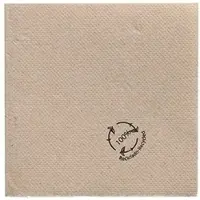 Papstar Servietten 1/4-Falz, 20x20 cm natur, aus recyceltem Papier | Spenderkarton (100 Stück)