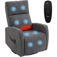 HOMCOM Relaxsessel Drehbarer Fernsehsessel mit Wärme und Vibrationsmassage