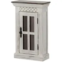 MASSIVMOEBEL24.DE Hängeschrank Mango / Akazie 44x20x70 weiß gewachst CASTLE-ANTIK #113