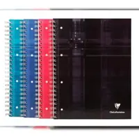 Clairefontaine 5x Bind'O Block A4+, Doppelspiralbindung, 80 Blatt 90g, französische Lineatur Seyès - Sortiert 8211C
