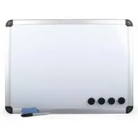Pavo Whiteboard Magnettafel Memoboard 60 x 45cm inkl. 4 Magnete weiß mit Alurahmen