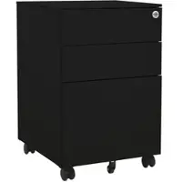 Décoshop26 - Büroschrank mit Schubladen auf Rollen 3 Schubladen 39 x 45 x 60 cm schwarzer Stahl DEC024582