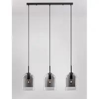Lyora VELOR Pendelleuchte E27 3-fach Schwarz Rauchgrau 70x18x158cm dimmbar 9236720