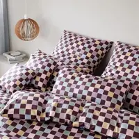 Elegante Interlock Jersey Bettwäsche Scrabble 160x210 cm + 65x100 cm | merlot - lila