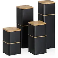 kela Kiril Küchenbehälter, Metall/Bambus, 3,0 l, 11,5 x 11,5 x 28,5 cm