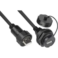 GOOD CONNECTIONS Industrie-Steckverbinder USB 2.0 Kabel, Stecker A an Einbaubuchse A, 1m