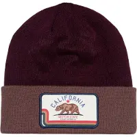 King Kerosin Herren Stickmütze California Motor State weinrot
