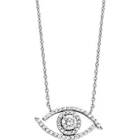 Julie Julsen Collier 925 Silber rhodiniert Auge Zirkonia weiß