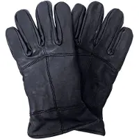 THMO Herren Thinsulate Lederhandschuhe | | Winter Outdoor Windproof Fleece Lining Lederhandschuhe in Schwarz - Schwarz