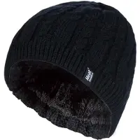 Heat Holder Damen gerippt Kabel stricken Fleece gefüttert Thermal gestrickt Beanie Hut