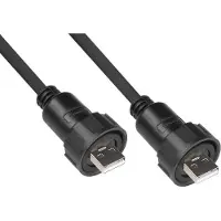 Varia Industrie-Steckverbinder S4 USB 2.0 Kabel A/A verschraubbar 1m schwarz