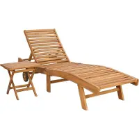 vidaXL Sonnenliege 2 pcs Massivholz Teak Braun