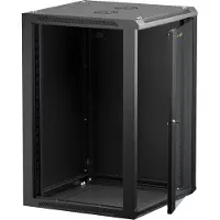 NETRACK 019-180-66-022, Wandmontiertes Regal, 18U, 100 kg, 33,9 kg, Schwarz