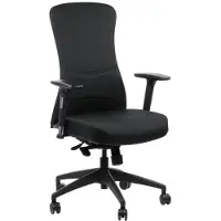 Stema Drehbarer ergonomischer Bürostuhl KENTON, verstellbare Armlehnen, verschiebbarer Sitz (vorne-hinten), Synchronmechanik, Schwarz