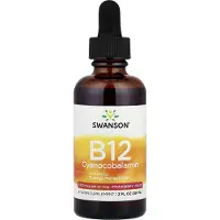 Swanson Health Products Vitamin B12 Cyanocobalamin 1000 mcg - Erdbeere 59 ml Flüssigkeit