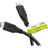 Goobay USB-C-Kabel, 3 m, schwarz