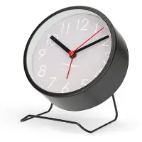 Nedis Analoger Schreibtisch Wecker - Snooze-Funktion - leises Uhrwerk - Schwarz