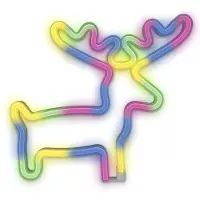 Forever Light Neon LED Light ELK multicolor Bat + USB FLNE12, Leichte Dekorationsfigur, Mehrfarbig, Polyvinylchlorid (PVC), Ambiente, Kinderzimmer, Wohnzimmer, Restaurant, IP20