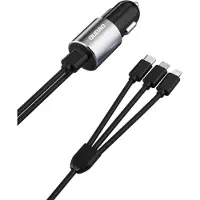 Dudao R5ProN 3.4A Car Charger Built-in cables, Auto, Zigarettenanzünder, 1 m, Grau