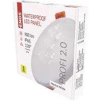 Emos LED Panel Einbauleuchte 10W, extra-flacher 900 lm runder Einbaustrahler, Neutralweiß 4000K, wasserdicht, weiß, rahmenlos, ZV1132