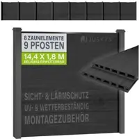 Juskys WPC Zaun aus Elementen & Pfosten