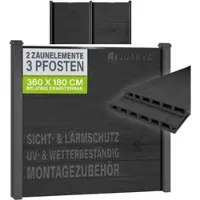 Juskys WPC Zaun aus Elementen & Pfosten