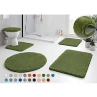 Kleine wolke Badematte "RELAX", rutschhemmend beschichtet, fußbodenheizungsgeeignet, Badteppich, Uni Farben, rechteckig, rund & als Set erhältlich