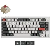 Keychron Q1 Ultra 8K 75 % Kabellose Mechanische Tastatur, Aluminium, 82 Tasten, 2,4 GHz/Bluetooth/kabelgebunden, ZMK-programmierbar QWERTY US - POM Switch - Red