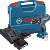 Bosch GSB 18V-28 Professional Akku Schlagbohrschrauber 18 V 63 Nm + 2x Akku 2,0 Ah + Ladegerät + L-Case