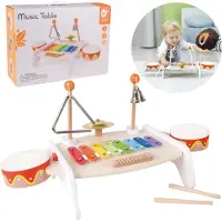 ClassicWorld - CLASSIC WORLD Musikinstrumentensatz für Kinder Xylophon Becken Becken Trommeln Beckenstöcke Dreieckige Glocke 9 Stück.