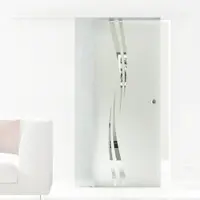 Levidor Glasschiebetür 102,5 x 217,5 cm Augsburg Griffmuschel